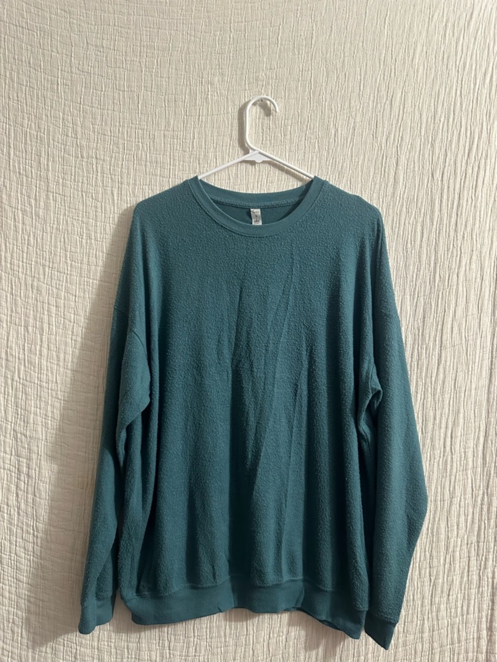 Alo Teal Lightweight Fleece Pullover size sm